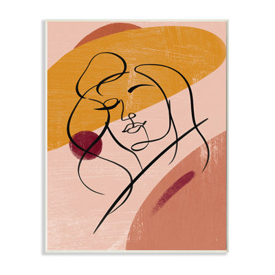 Abstrait, femme, dessin au trait, formes circulaires chaudes par Ziwei Li - impression