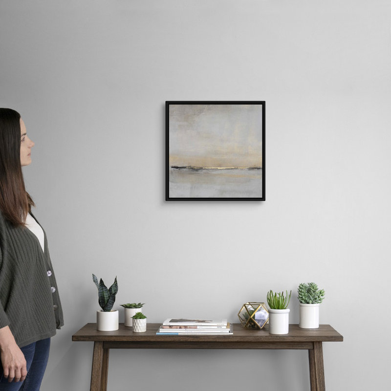 «Horizontal Flow II» par Tim O'Toole - Peinture sur toile, Toile avec cadre photo, H 18 po x l 18 po, Noir