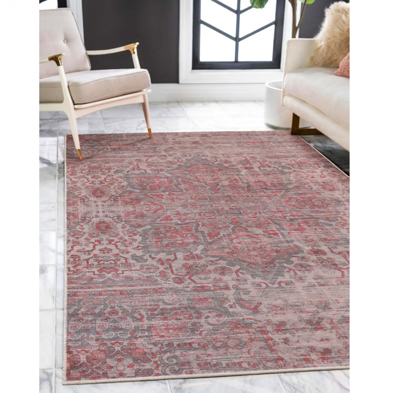 Tapis délavé bohémien délavé, Rectangle 6 pi x 9 pi