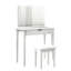 Coiffeuse blanche avec miroir, DEL à intensité variable et 1 tiroir de rangement pour cosmétiques pour bureau de coiffeuse de chambre à coucher