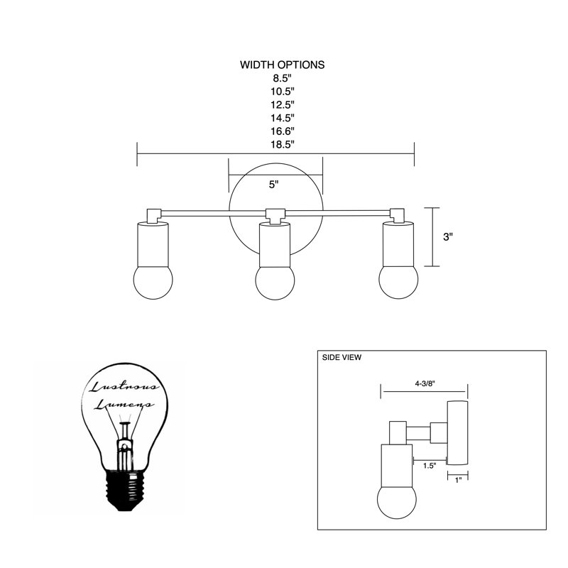 Armed Sconce, Matte Black, 5.25" H x 14.5" W x 4.37" D