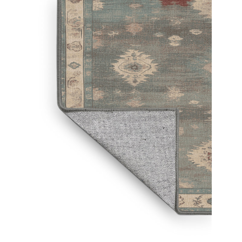 Tapis gris lavable à la machine, Carré 3 pi