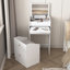 Ensemble de coiffeuse compacte blanche avec miroir, tiroirs et chaise - idéale pour les petits espaces et les chambres d'adolescent