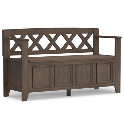 Banc de rangement en bois massif Amherst