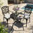 Outdoor 3-Piece Cast Aluminum Patio Set with Cushions and Umbrella Hole-528646831