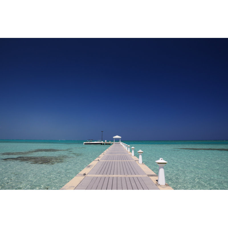 Pier In The Clear Waters by Jeremy Edwards - No Frame Art Prints on Canvas, 51cm H x 76cm W