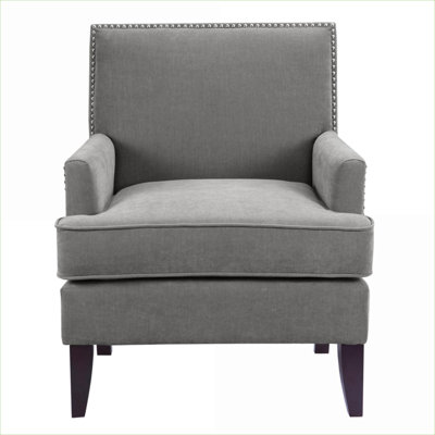 Single Seating Track Arm Club Chair Contemporary Upholstered Classic Gray Polyester Accent Chair