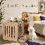 Mobilier moderne pour cage de chien, table d'appoint en bois pour petits chiens avec prise de courant, table de bout pour cage d'animal, armoire pour chenil d'intérieur