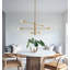 Luminaire industriel Spoutnik de style lustre linéaire en laiton 6 lumières Foresti
