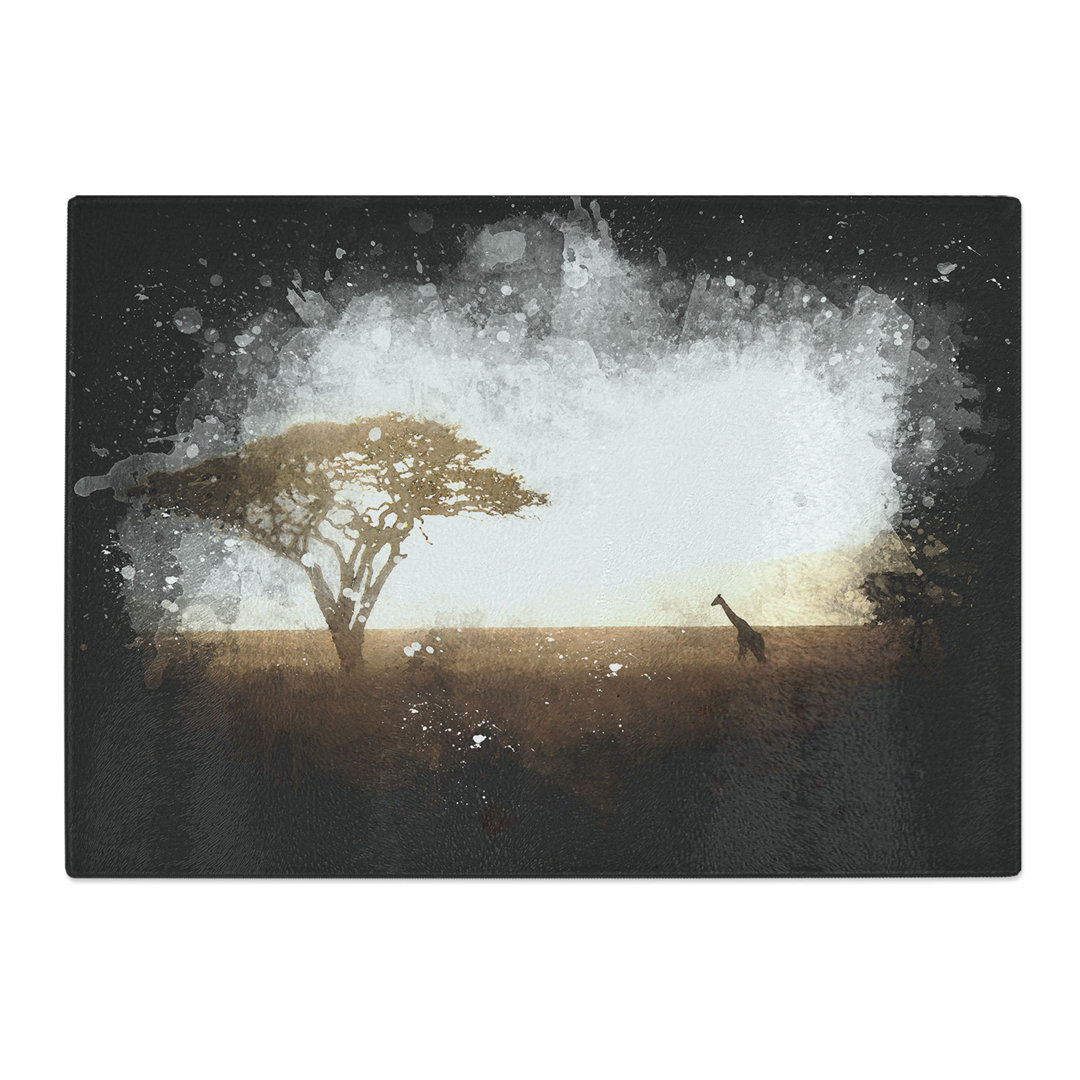 Tempered Glass Giraffe in Tanzania Chopping Board