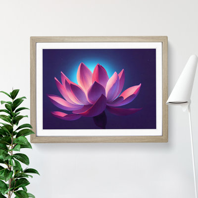 Appealing Lotus Flower 1 Piece Single Picture Frame Wall Art