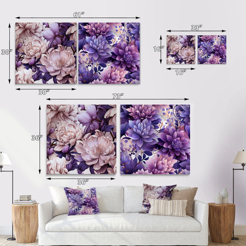 Twedt - Ensemble de 2 art mural en verre acrylique, H 16 po x l 33 po