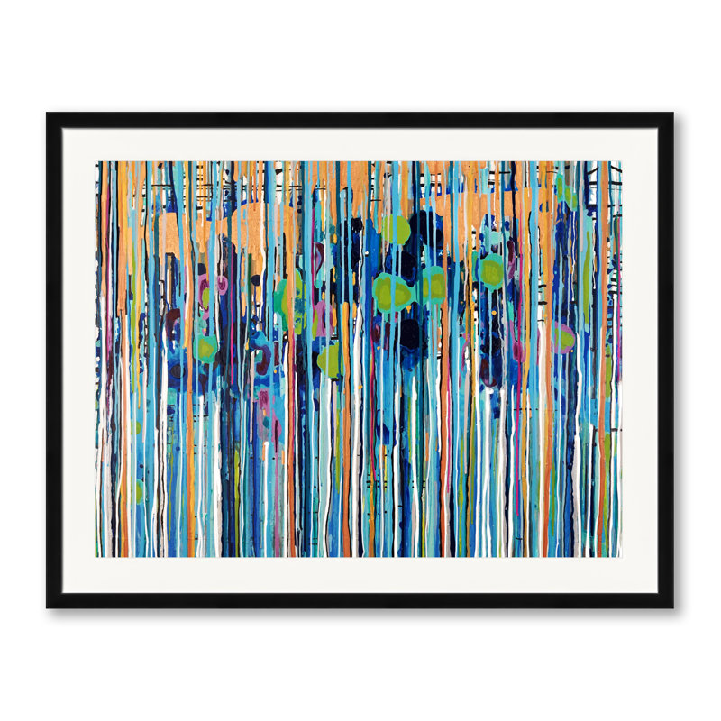 Flow N 4 par Kari Souders, H 25,2 po x l 31,2 po, Papier avec cadre noir
