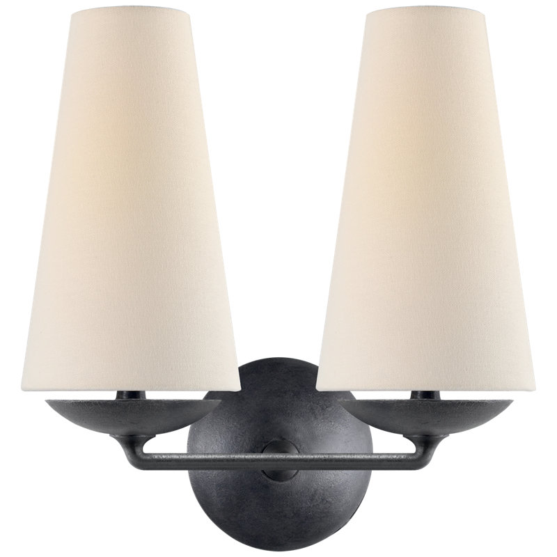 AERIN Fontaine Double Sconce, Aged Iron
