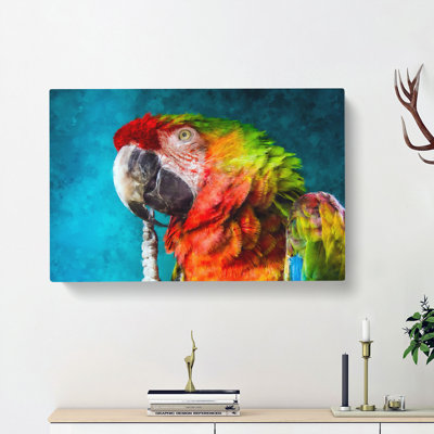 Rainbow Macaw Parrot - Wrapped Canvas