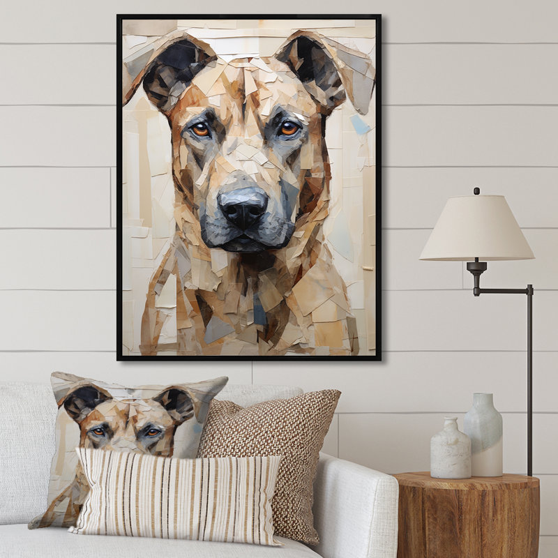 " Belgian Malinois Handsome Portrait ", Black Floater Framed, 20" H x 12" W x 1" D