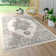 Ludgera Terrace Short Pile Oriental Design Power Loom Cream/Grey/Blue Indoor/Outdoor Rug