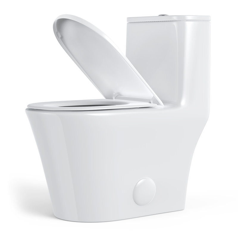 Toilette moderne une pièce BCANHome avec siphon à double chasse, siège et couvercle à fermeture en douceur de 12 po, conception minimaliste peu encombrante