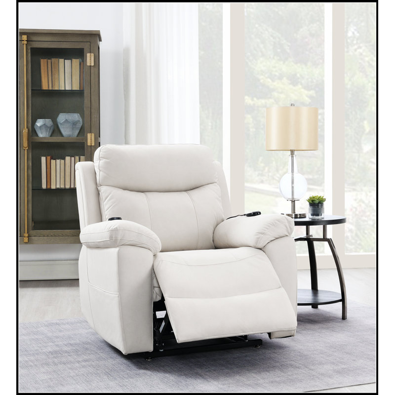 Fauteuil inclinable électrique en microfibre Chriki, Beige