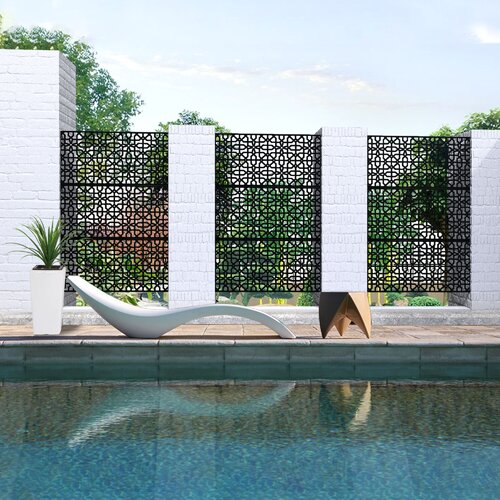 Miruo 6.3 ft. H X 4 ft. W Laser Cut Metal Privacy Screen & Reviews ...