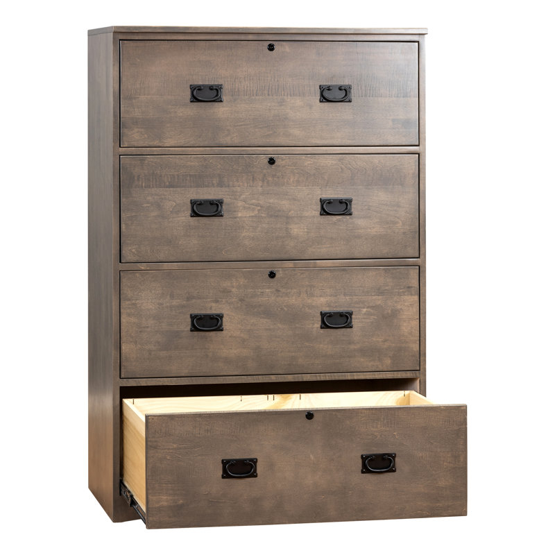 4 - Drawer Lateral Filing Cabinet, Green