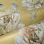 Papier peint doré avec fleurs blanches et pivoines
