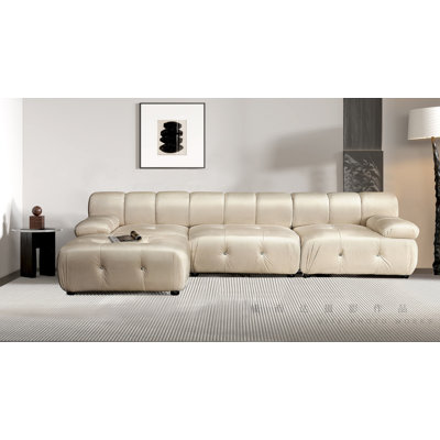 Velvet L-Shaped Sectional Reversible