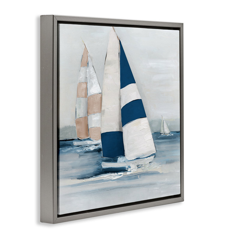 Cadre flottant rayé, conception de Sally Swatland, H 25 po x l 25 po, Cadre flottant gris lustré