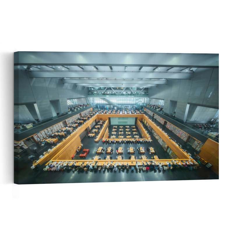 «Grand Library Interior Modern Architecture», reproduction d'art murale, H 16 po x l 24 po