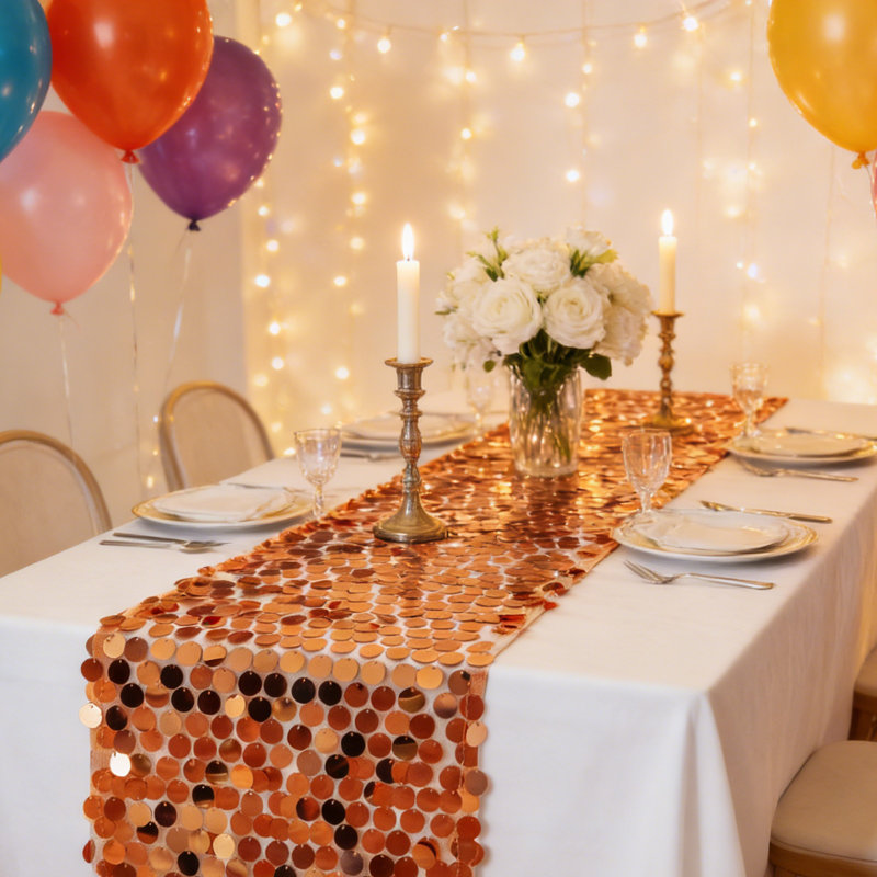 Chemin de table Sequin, Orange