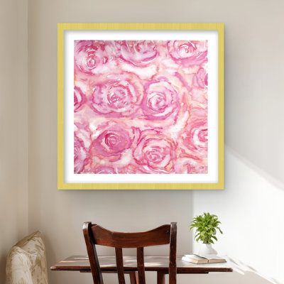 Bouquet de roses à l'aquarelle - impression de salle de bain rose | Décoration