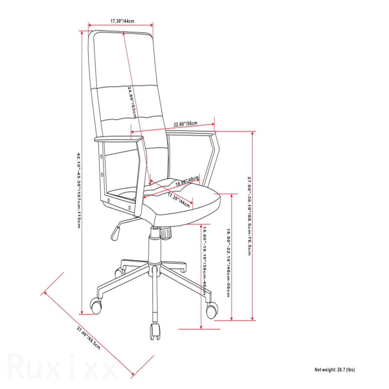 Chaise de bureau pivotante bleue vieillie