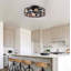 Ventilateur de plafond encastré antique avec lumière en cage réversible 6 vitesses-130156550