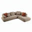 Canapé modulaire confortable en maille avec repose-pieds