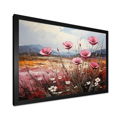 «Pink Crimson Flower Meadow Field» sur impression sur toile