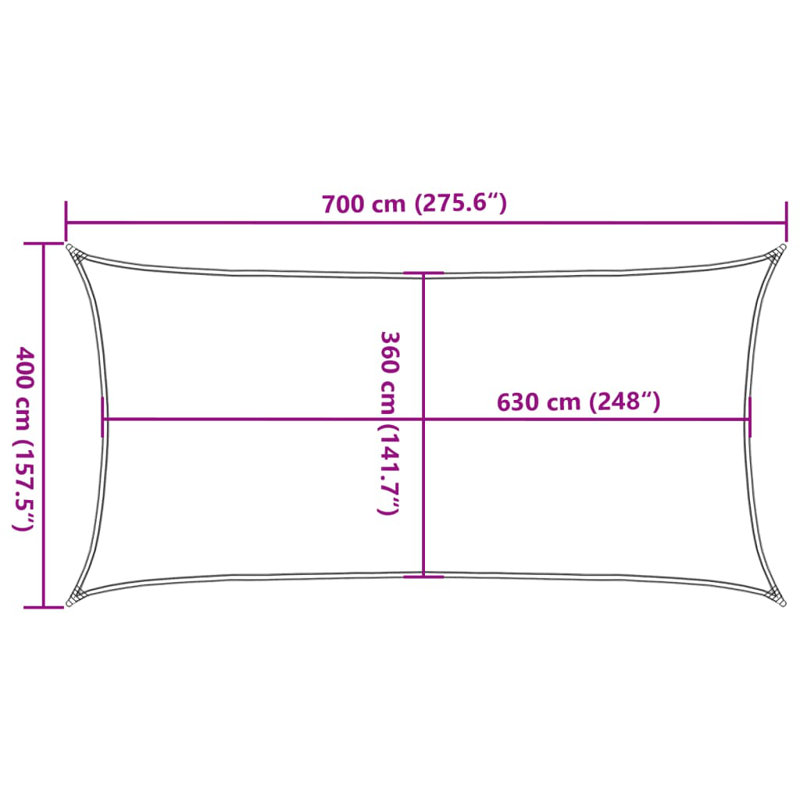 Foscot 3.5m x 3.5m Triangular Shade Sail