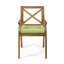 Chaise de salle à manger Perla, 2 pièces avec 2 coussins verts, pour cour, bord de piscine, jardin-921116879