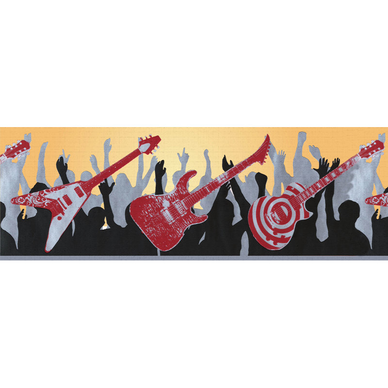 Bordure de papier peint à peindre L 15 pi x l 7 po Guitars