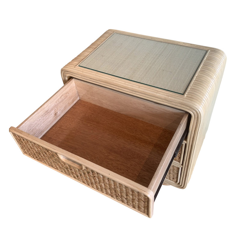 Monterey 3 - Drawer Rattan Nightstand