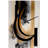Gold Touch Art Deco II - Abstract Asymmetrical Metal Wall Clock, Black Unique Shape Metal Clock Print-106128035