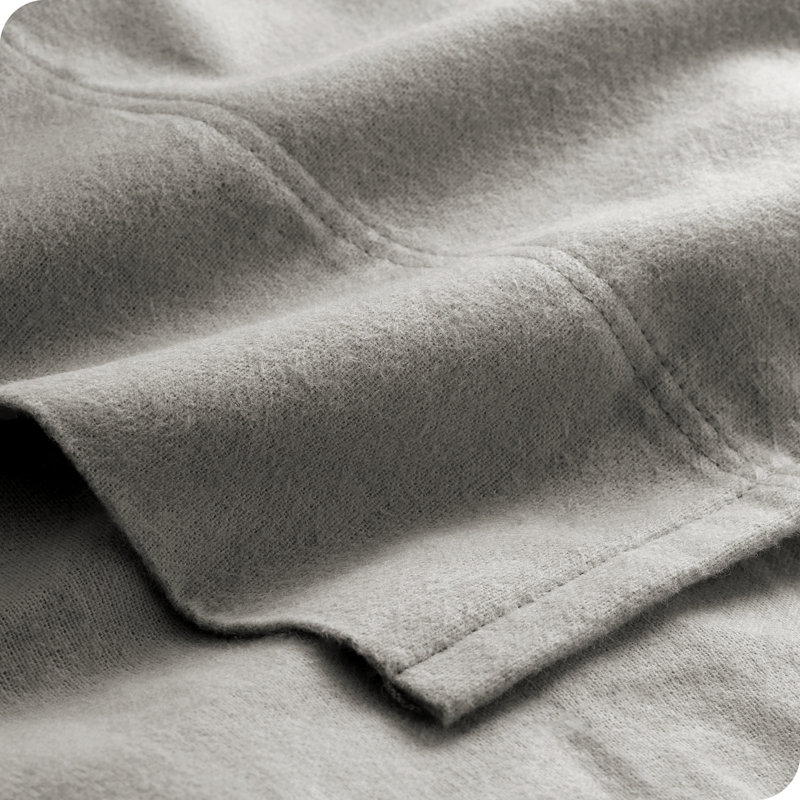 Light Grey King Cotton Flannel Deep Pocket Sheet Set