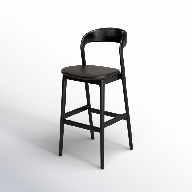 Amare Stool, Bar Stool (30.5" Seat Height), Sonoma Black Genuine Leather/Black