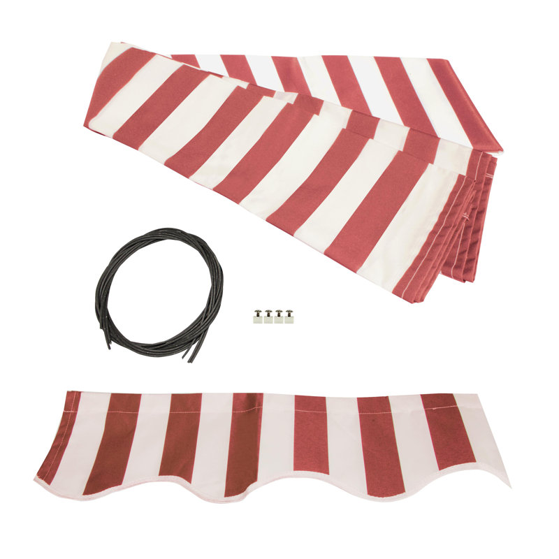 Tissu de remplacement pour auvent rétractable ALEKO, Rouge et blanc rayé, l 8 pi x P 6,5 pi