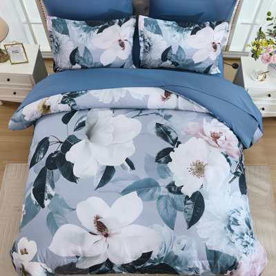 7 Pieces Bed in a Bag Comforter Set, Soft Microfiber Bedding, Luxury Vintage Floral Elegant Design, All Seasons Comforter Set with Sheets, Pillowcases & Shams