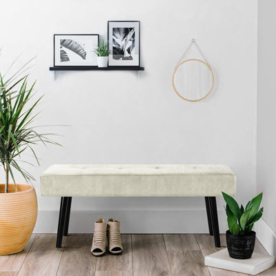 Banc rembourré 39,4 po Velours côtelé