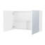 Armoire à pharmacie blanche avec 2 portes et miroirs, 3 tablettes internes pour le rangement de la salle de bain, portes à miroir Brilliance, style élégant-2120987254