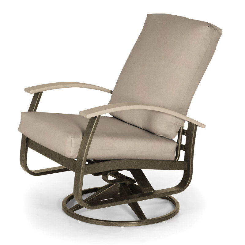 Belle Isle Outdoor Swivel Lounge Chair, Spectrum Indigo Sunbrella®, Textured Beachwood, Desert P60