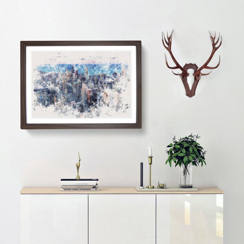 The Beauty of the Chicago Skyline - Picture Frame Painting Print, Black Framed, 60cm H x 91cm W x 2cm D