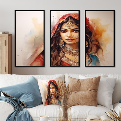 Art indien sur toile, femme indienne