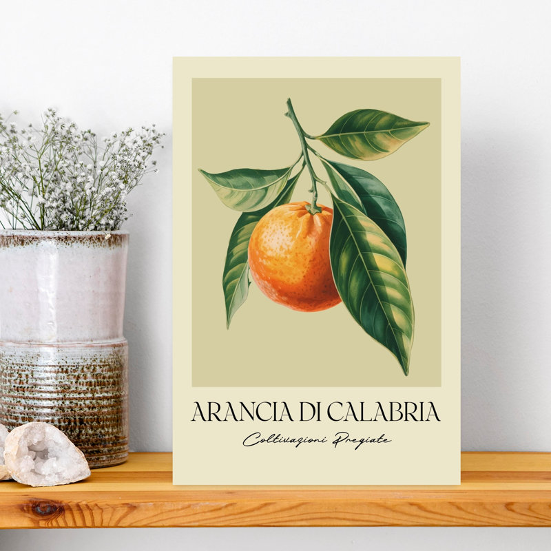 Elegant Orange Botanical Illustration by Andreas Magnusson - Wrapped Canvas Print, 45.72 cm H x 30.48 cm W